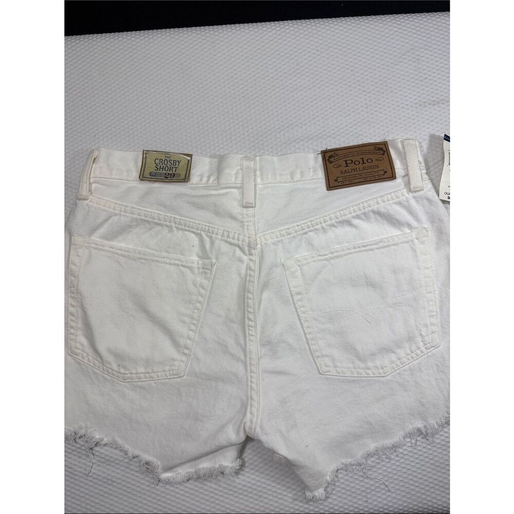 NWT Polo Ralph Lauren White Denim Raw-Hem Crosby Shorts Size 29 - Picture 4 of 11